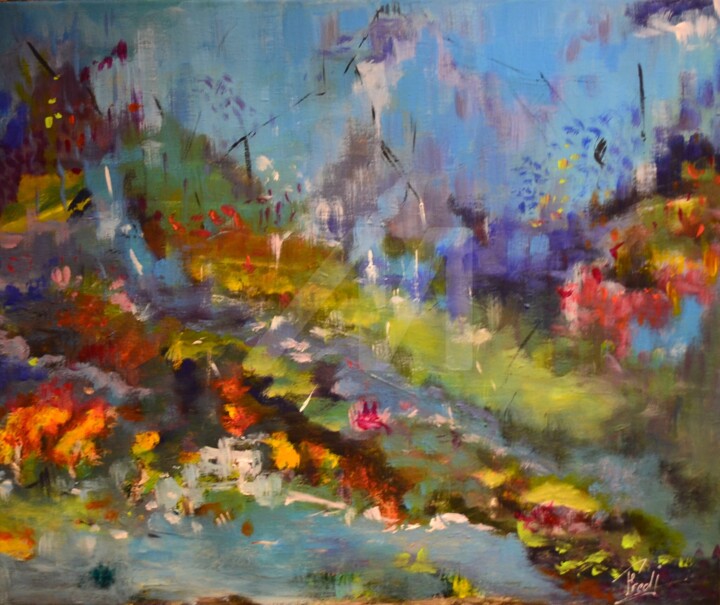 Peinture intitulée "abstraction-naturel…" par Frederic Janssens (Fredj), Œuvre d'art originale, Acrylique