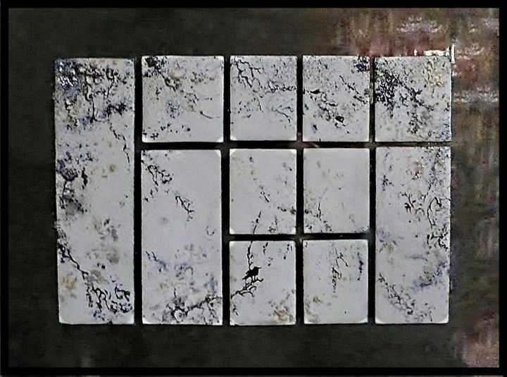 Peinture intitulée "Fenêtre de l'enfant…" par Isabelle Mathis, Œuvre d'art originale, Émail