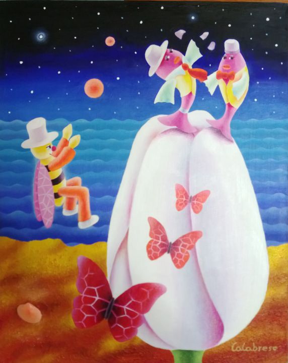 Pittura intitolato "C'era una volta un…" da Antonio Calabrese, Opera d'arte originale, Acrilico