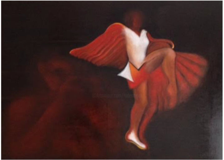 Painting titled "La métamorphose du…" by Marion Rudermann, Original Artwork, Oil