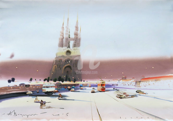 Painting titled "Восторг" by Alexander Votsmush, Original Artwork, Watercolor