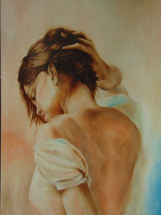 Schilderij getiteld "lady" door Roger Brands, Origineel Kunstwerk, Acryl