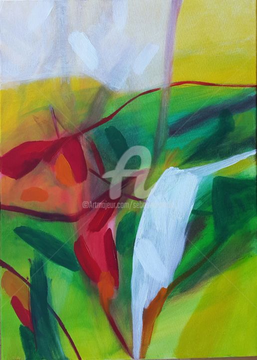 Malerei mit dem Titel "Spring" von Sebastian Olivier Burckhardt, Original-Kunstwerk, Acryl