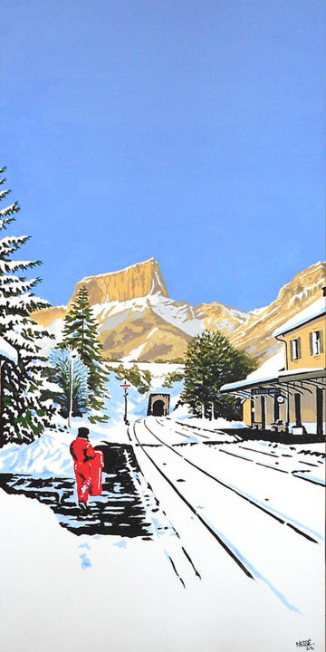 Peinture intitulée "ENFANT ROUGE 16 h 37" par Nessé, Œuvre d'art originale, Acrylique