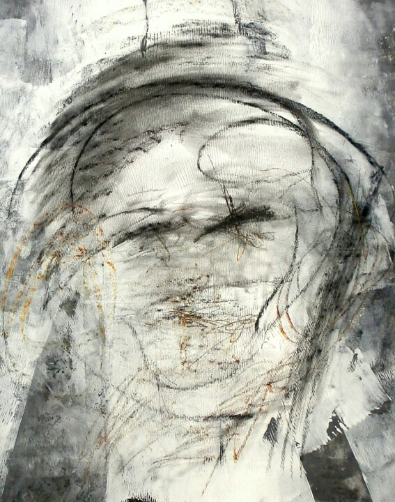 Σχέδιο με τίτλο "Alberta - Abstracti…" από Davidian Gotis Abstraction Abstraite, Αυθεντικά έργα τέχνης, Κάρβουνο