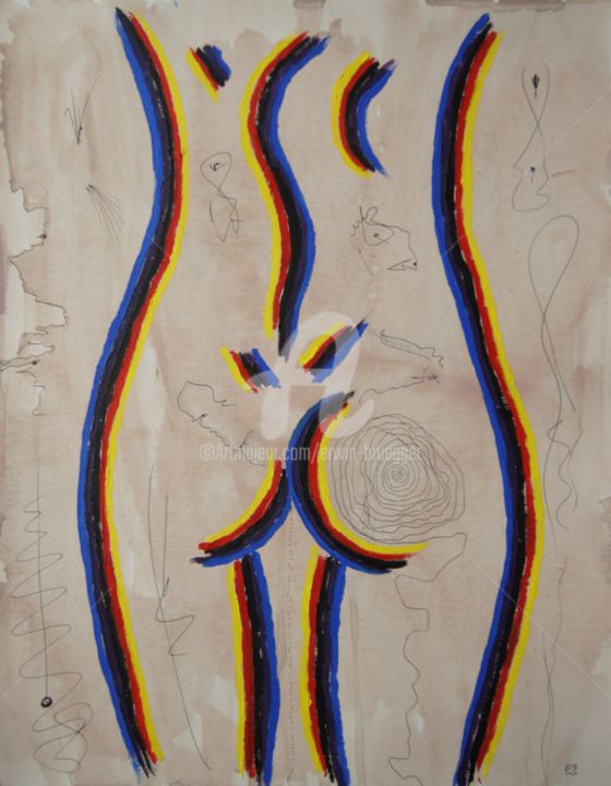 5-Strich Rücken 绘画, 20.1x15.9 in