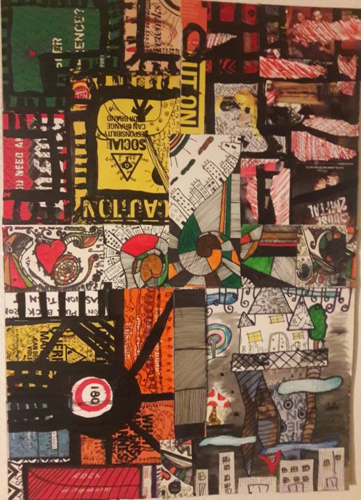 Kolaże zatytułowany „Hybride” autorstwa As Maken, Oryginalna praca