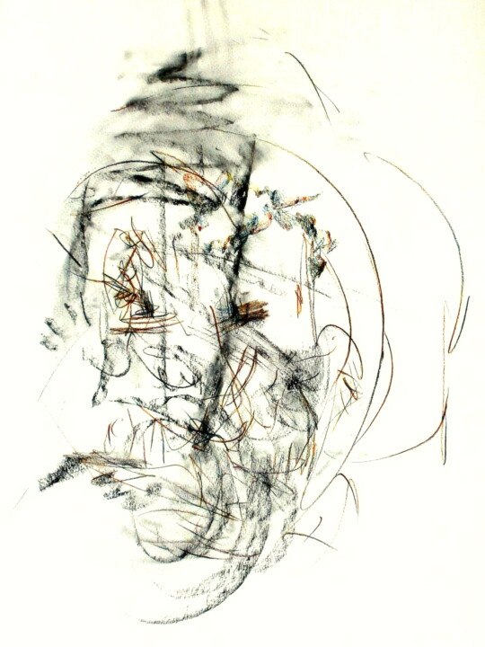 Σχέδιο με τίτλο "Samourai - Abstract…" από Davidian Gotis Abstraction Abstraite, Αυθεντικά έργα τέχνης, Κάρβουνο