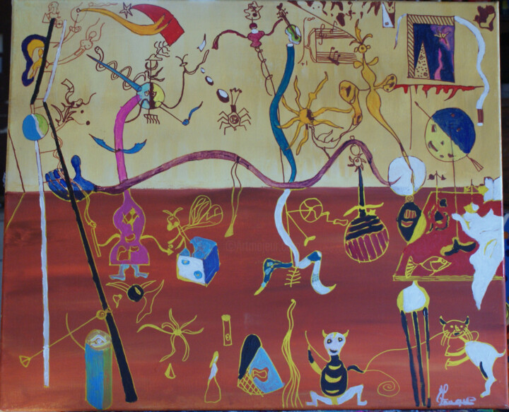 Peinture intitulée "Le carnaval d'arleq…" par Gilles Fouque, Œuvre d'art originale