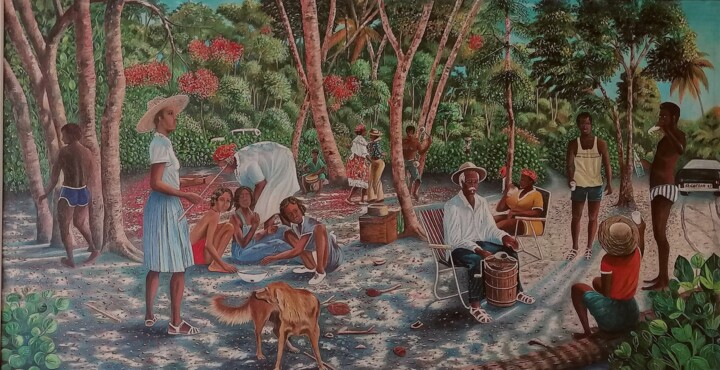 Pique-nique 绘画, 35.4x66.9 in