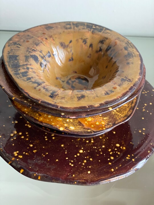 Design intitulée "Taças e Bases artes…" par Josefa Sousa, Œuvre d'art originale, Acrylique