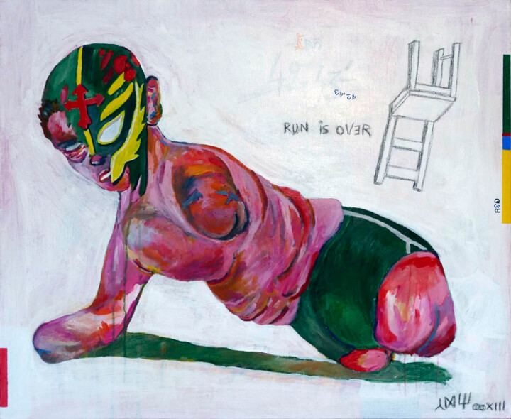 Le catcheur 绘画, 31.5x39.4 in