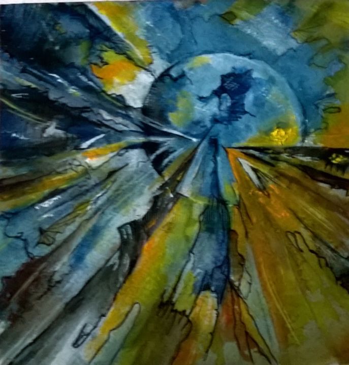 Zeichnungen mit dem Titel "Message à la terre…" von Isabelle Mathis, Original-Kunstwerk, Andere