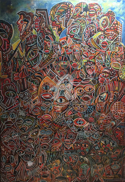 PEOPLE PAINTED BY GOD (POVO PINTADO POR DEUS) 绘画, 47.2x31.9 in
