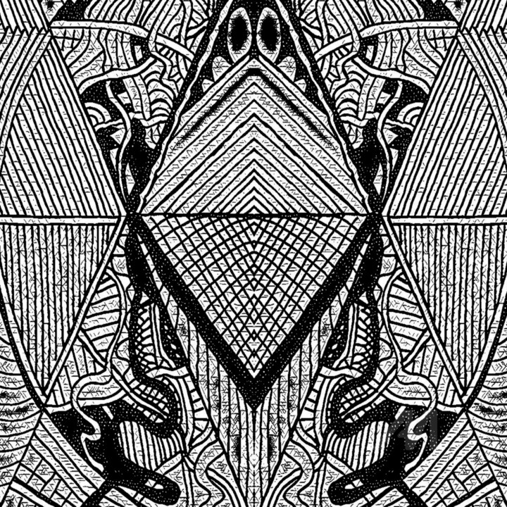 Drawing titled "Different Patterns" by Æ Art, Original Artwork, Ink