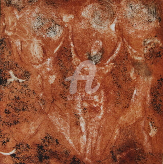 Gravures & estampes intitulée "Intuition" par Véronique Soitel, Œuvre d'art originale, Gravure