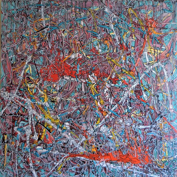 Painting titled "" Acrylique "" by Jerome Cordier, Original Artwork, Acrylic