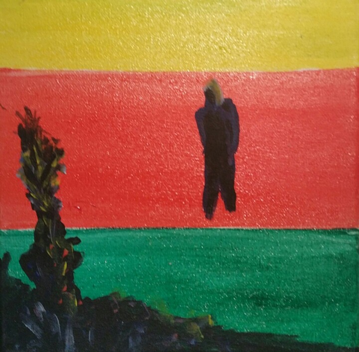 Rode zee 绘画, 7.9x7.9 in