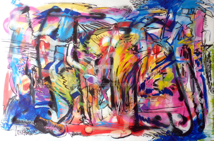 Peinture intitulée "Rebel" par Lucie Rydlova, Œuvre d'art originale, Acrylique