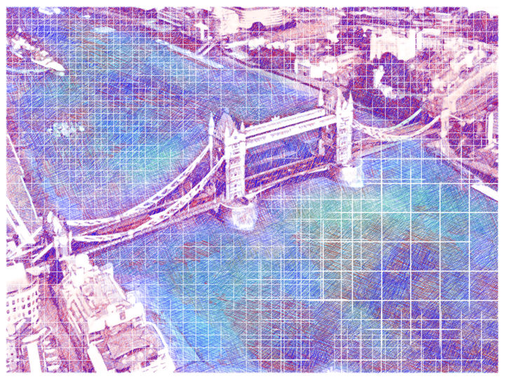 数字艺术 标题为“London 222 m red-bl…” 由Massimo Corona, 原创艺术品, 数字油画