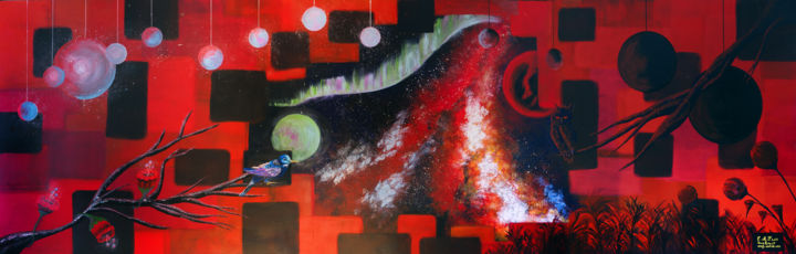 Peinture intitulée "Jour et nuit" par Emmanuelle Menny Fleuridas, Œuvre d'art originale, Acrylique
