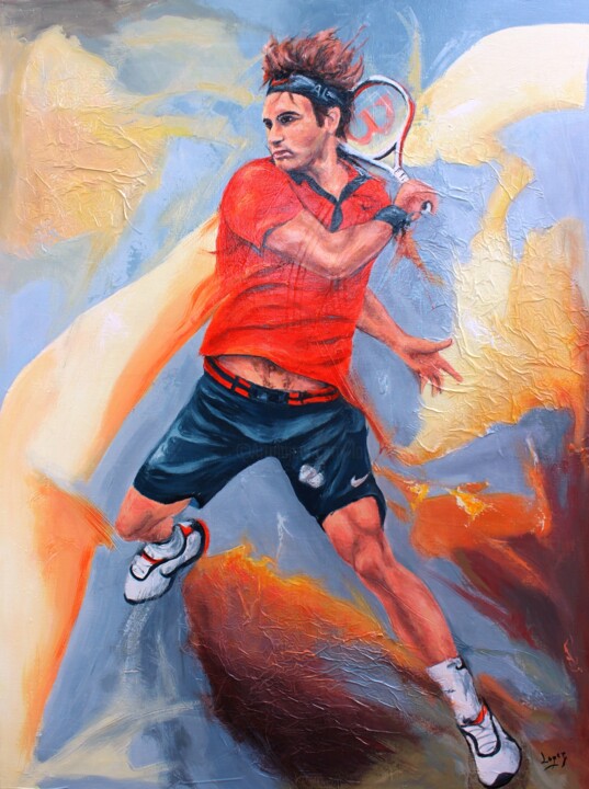 Nombril du tennis 绘画, 23.6x31.5 in