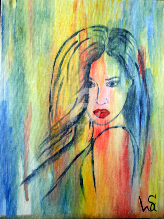 Painting titled "Rain" by Victoria Samovarova, Original Artwork, Acrylic