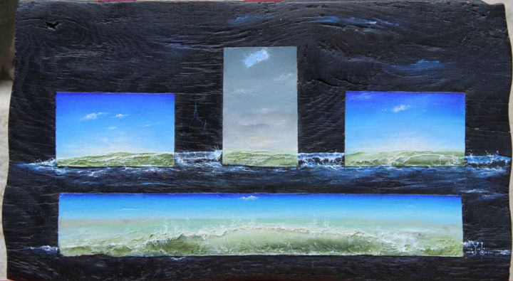 Peinture intitulée "" Vagues à l'âme,…" par Daniel Jacquinot, Œuvre d'art originale, Huile