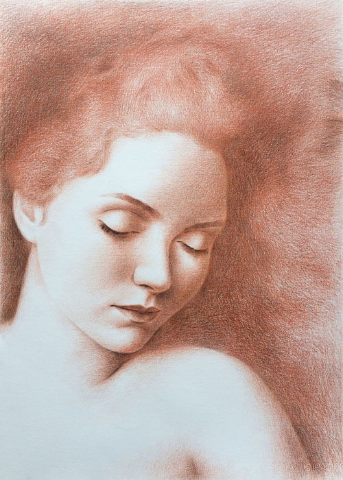 Tekening getiteld "Lolita No.14" door Jinjuan Zhan, Origineel Kunstwerk, Potlood
