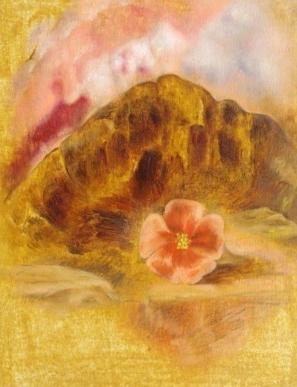 Schilderij getiteld "Flower" door Jinjuan Zhan, Origineel Kunstwerk, Olie