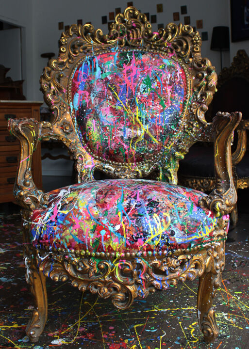 Peinture intitulée "Fauteuil " Barocko…" par Ann'Soco, Œuvre d'art originale, Acrylique