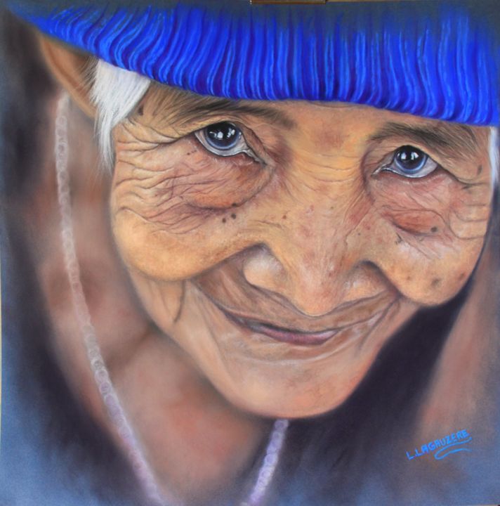 Peinture intitulée ""Les yeux dans les…" par Lysiane Lagauzere, Œuvre d'art originale, Pastel