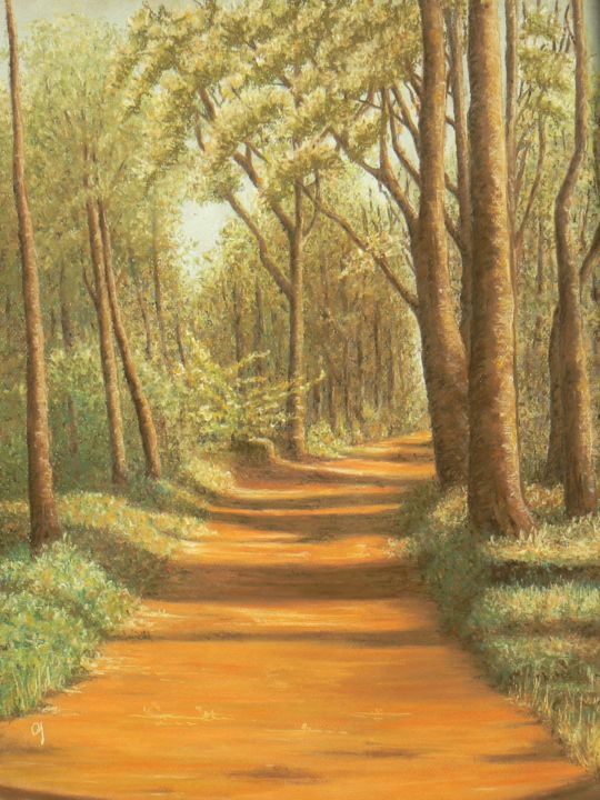 Malerei mit dem Titel "Clarenbridge  - Pri…" von Anne Ingelbach, Original-Kunstwerk, Pastell