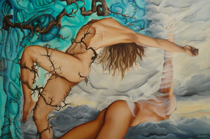 Peinture intitulée "" Réalisation "" par Daniel Jacquinot, Œuvre d'art originale, Huile