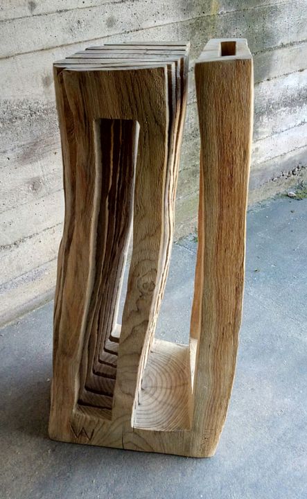 Sculptuur getiteld "WINDOWS" door Ivan Fabani, Origineel Kunstwerk, Hout