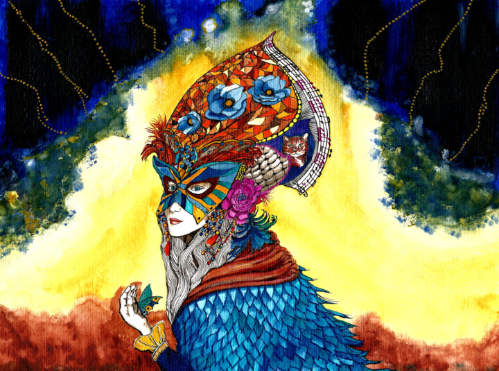 La musique des couleurs 绘画, 11.8x15.8 in
