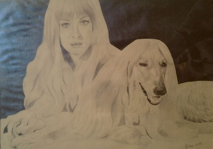 Drawing titled "Monica Vitti e il l…" by Biba, Original Artwork, Pencil