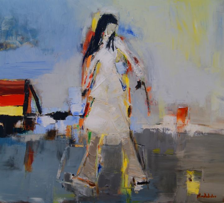 Schilderij getiteld "Danse.jpg" door Hervé Marchelidon, Origineel Kunstwerk, Acryl Gemonteerd op Houten paneel