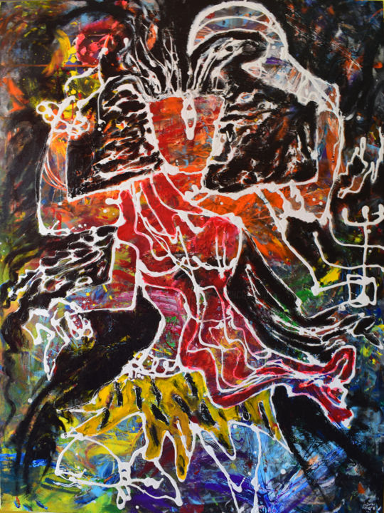 Kalaratri_The Goddess that rules the night 绘画, 48x36 in