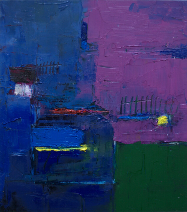 Peinture intitulée "Expression paysagèr…" par Kam Bendi, Œuvre d'art originale, Huile Monté sur Carton