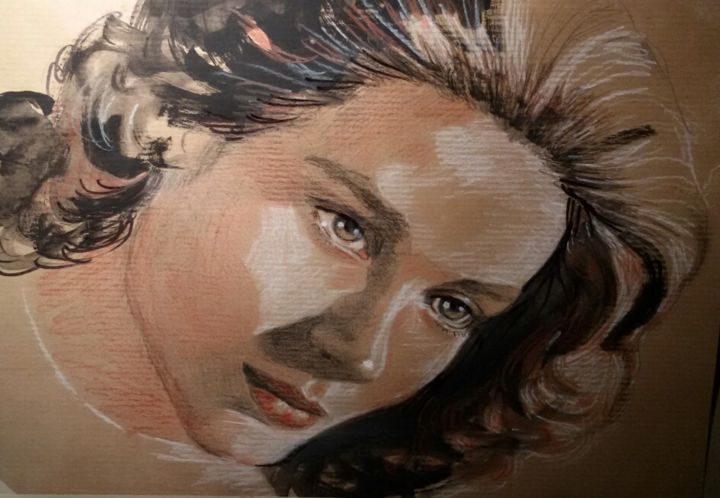 Drawing titled "Portrait of Grace" by Margherita Fascione, Original Artwork