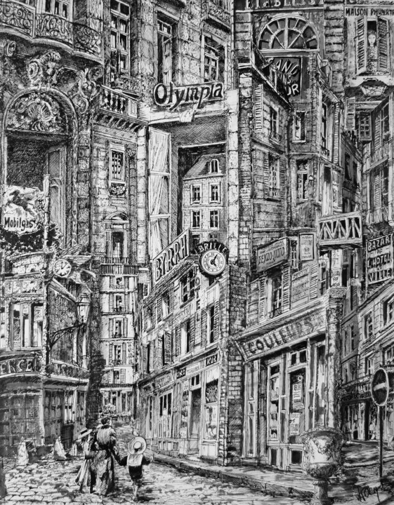 图画 标题为“Composition 1” 由Koen De Weerdt, 原创艺术品, 墨