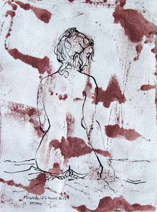 Dessin intitulée "Croquis Mirabelle (…" par Anne-Marie Mary, Œuvre d'art originale