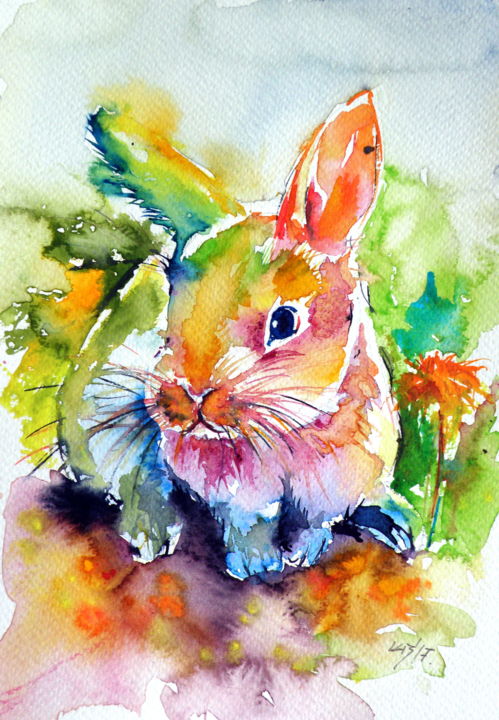 Cute Rabbit, 絵画 Anna Brigitta Kovacs (KAB)によって | ArtMajeur
