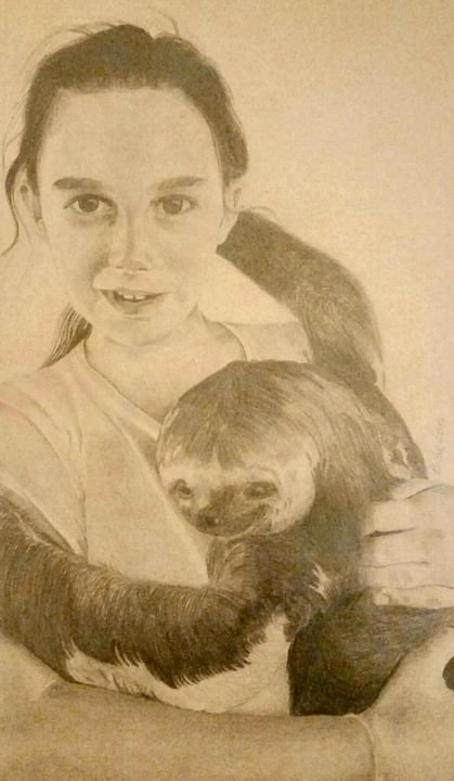 Drawing titled "Veronica e il bradi…" by Biba, Original Artwork, Pencil