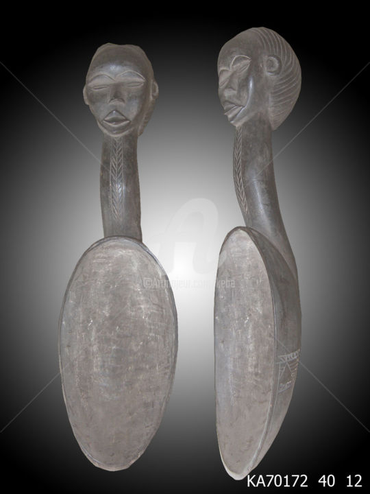 Cuillère Dan Art Tribal Art Premier ka70172 雕塑, 15.8x4.7 in