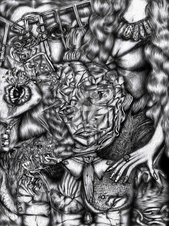 Drawing titled "By Himself" by Viktoria Italia, Original Artwork, Other