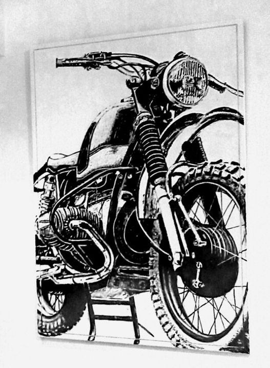 Pittura intitolato "BMW R75 CRD" da Schascia, Opera d'arte originale, Acrilico