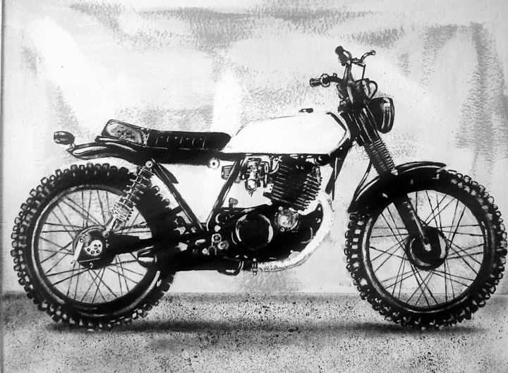 Yamaha SR 250 绘画, 31.5x39.4 in