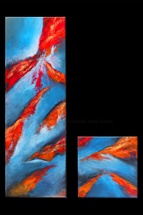 Peinture intitulée "terre de feu" par Emmanuelle Menny Fleuridas, Œuvre d'art originale, Acrylique